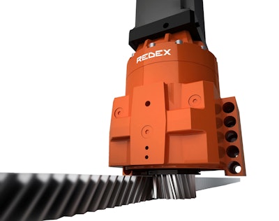 The KRP Series ring gear for rack and pinion applications features minimal backlash of one to three arc minutes as a single unit, plus maximum stiffness on the ring gear.