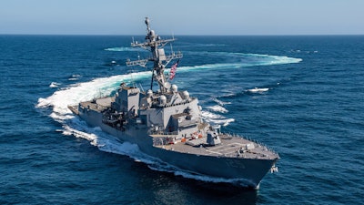 Arleigh Burke-class guided missile destroyer Jack H. Lucas (DDG 125), equipped with the SPY-6(V)1 radar, completed builder’s trials in Gulf of Mexico in April 2023.