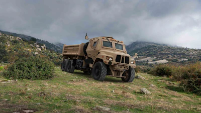 An FMTV made by Oshkosh Defense.