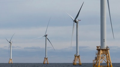 Turbines operate at the Block Island Wind Farm, Dec. 7, 2023, off the coast of Block Island, R.I.