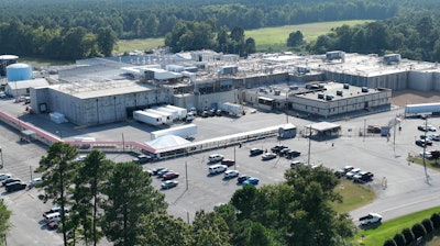 An aerial view of the Boar's Head processing plant that was tied to a deadly food poisoning outbreak Thursday Aug. 29, 2024, in Jarratt, Va.
