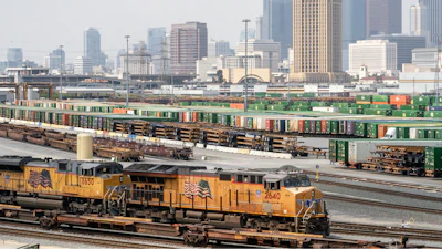 The Union Pacific LATC Intermodal Terminal, Los Angeles, April 2023.