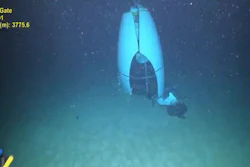 This June 2023 image provided by Pelagic Research Services shows remains of the Titan submersible on the floor of the Atlantic Ocean.