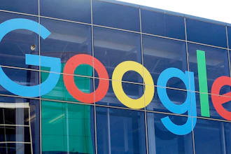 A sign is shown on a Google building at their campus in Mountain View, Calif., on Sept. 24, 2019.