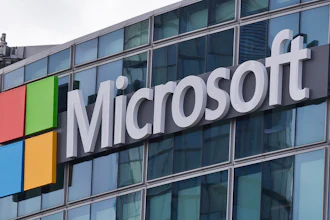 This April 12, 2016, file photo shows the Microsoft logo in Issy-les-Moulineaux, outside Paris, France.
