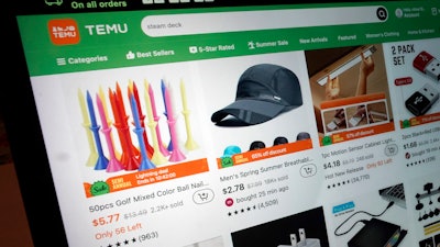 A page from the Temu website is shown in this photo, in New York, Friday, June 23, 2023.