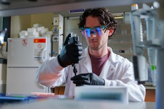 Cooper Thome, a PhD candidate in the Department of Chemical and Biological Engineering at University of Colorado Boulder, uses a new 'acoustic pipette,' which could someday be used to deliver swift test results at the bedside with only a finger-prick of blood.