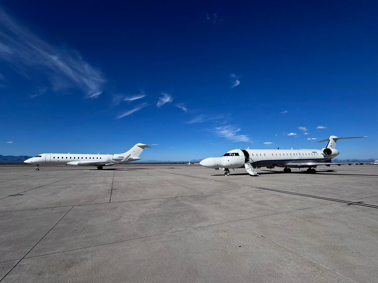 The DSaT system, housed on a civilian aircraft (right), was successfully showcased at Vanguard 24, aligning with the Army&rsquo;s Global 6500 Jet Trainer (left). Vanguard provides a venue to test emerging technologies, tools and concepts that address specific capability gaps and future warfighting requirements.