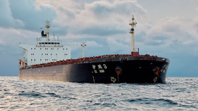 The Chinese ship, the bulk carrier Yi Peng 3 is anchored in the sea of Kattegat, near the city of Granaa in Jutland, Denmark, Wednesday, Nov. 20, 2024.