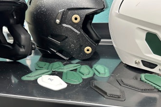 A 3D printer creates helmet inserts at Michigan State University's Biomechanical Design Research Laboratory, Monday, Nov. 18, 2024, in East Lansing, Mich.