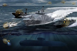 Autonomous naval vessel rendering.