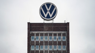 The VW headquarters are pictured, when employees of Germany's largest carmaker Volkswagen went on strike at the main factory in Wolfsburg, Germany, Monday, Dec. 9, 2024.