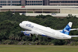 A JetBlue Airways Airbus A320-232 takes off from the Tampa International Airport in Tampa, Fla., May 15, 2014.