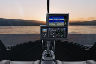 The inside cockpit of the helicopter.