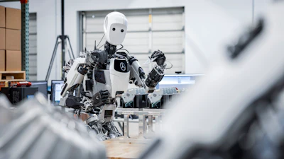 Apptronik's humanoid robot, Apollo, deployed at Mercedes-Benz.