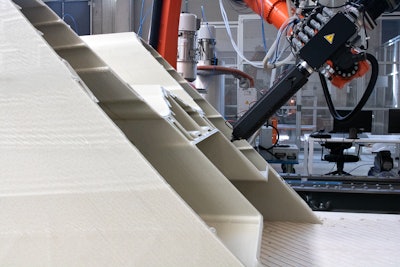 The project demonstrates the feasibility of robotic large-format 3D printing.