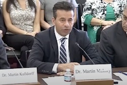 In this image from video provided by the Committee on Oversight and Government Reform, Dr. Martin Makary speaks during a select subcommittee on the coronavirus pandemic roundtable in Washington on Feb. 28, 2023.