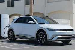 This photo provided by Hyundai shows a 2025 Hyundai Ioniq 5. The all-electric Ioniq 5 is one of the first vehicles to come with a Tesla-style charge port, allowing owners to charge at Tesla's nationwide network of Supercharger stations.