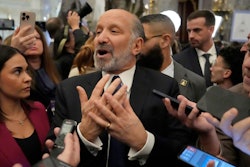Secretary of Commerce Howard Lutnick speaks with reporters after President Donald Trump addressed a joint session of Congress at the Capitol in Washington, Tuesday, March 4, 2025.