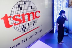 This photo shows the logo of TSMC during the Taiwan Innotech Expo at the World Trade Center in Taipei, Taiwan, Oct. 14, 2022.