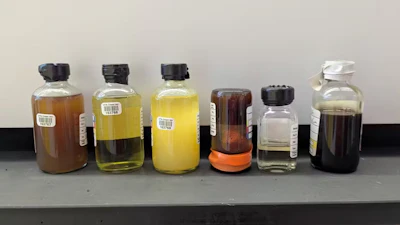 Pyrolysis oils have unique chemical compositions depending on the type of plastics used to create them.