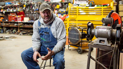 Jared Bossly speaks about his experiences with Summit Carbon Solutions employees on his ranch in Mansfield, S.D., on Tuesday, March 11, 2025.