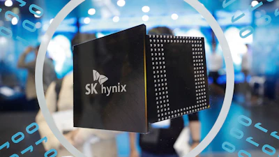A logo of SK Hynix is seen at Korea Electronics Show in Seoul, South Korea, on Oct. 8, 2019.