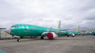 Boeing 737 MAX airliners are pictured at the company's factory on Thursday, Sept. 12, 2024, in Renton, Wash.