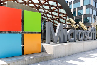 A Microsoft sign and logo are pictured at the company's headquarters, Friday, April 4, 2025, in Redmond, Wash.