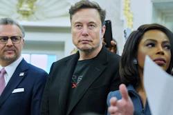 Elon Musk looks on as President Donald Trump meets South African President Cyril Ramaphosa in the Oval Office of the White House, Wednesday, May 21, 2025, in Washington.