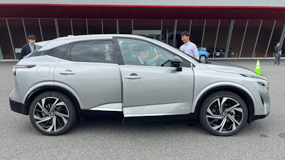 Reporters try out Nissan’s e-Power electrification technology on the current Qashqai model at the company’s Grandrive facility in Yokosuka, Japan, outside Tokyo, Monday, May 26, 2025.