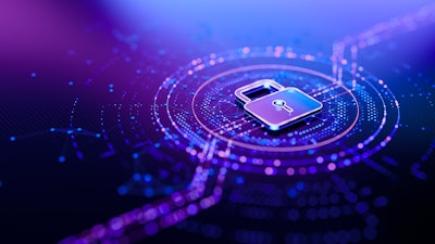 Cyber security and data protection graphic.
