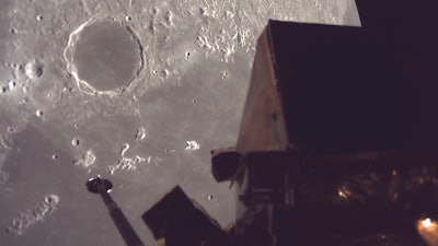 This image provided by ispace, inc. shows the Resilience lander circling the moon, June 4, 2025.