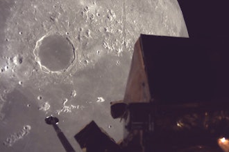 This image provided by ispace, inc. shows the Resilience lander circling the moon, June 4, 2025.