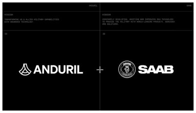 Anduril and Saab corporate logos side by side.