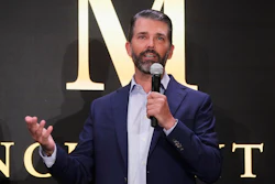 Donald Trump Jr. participates in the announcement of Trump Mobile, in New York's Trump Tower, Monday, June 16, 2025.