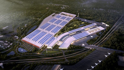 A rendering of JetZero's factory in Greensboro, North Carolina.