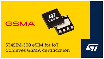 ST4SIM-300 eSIM chip with GSMA certification.