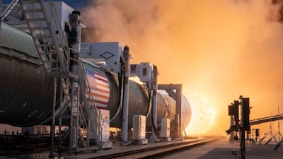 During the test, the 156-foot-long BOLE solid rocket motor produced upwards of 4 million pounds of thrust.