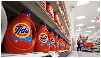 In this April 27, 2011 file photo, bottles of Procter & Gamble's Tide detergent are on display at a Target store in Richmond, Va.