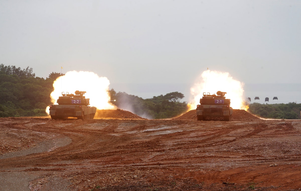 Taiwan's President Watches Live-Fire Drills With New U.S.-Made Tanks