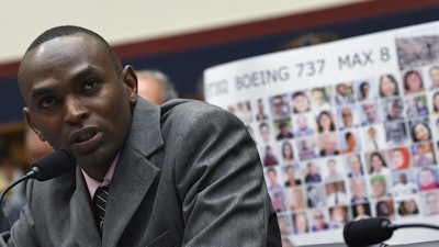 Paul Njoroge testifies during a House Transportation subcommittee hearing on Capitol Hill in Washington, July 17, 2019, on aviation safety.