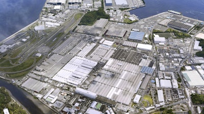 This aerial photo shows Nissan Motor Co's Oppama plant in Yokosuka near Tokyo, in May 15, 2025.