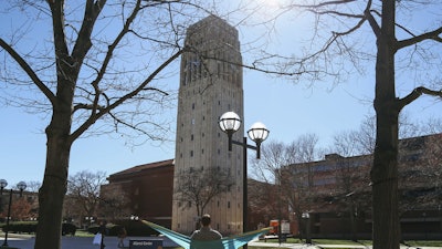 This April 7, 2017 file photo, shows Burton Tower on the University of Michigan campus in Ann Arbor, Mich.