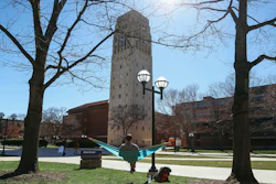 This April 7, 2017 file photo, shows Burton Tower on the University of Michigan campus in Ann Arbor, Mich.