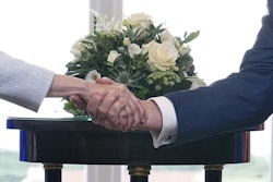 President Donald Trump and European Commission President Ursula von der Leyen shake hands, Turnberry, Scotland, July 27, 2025.