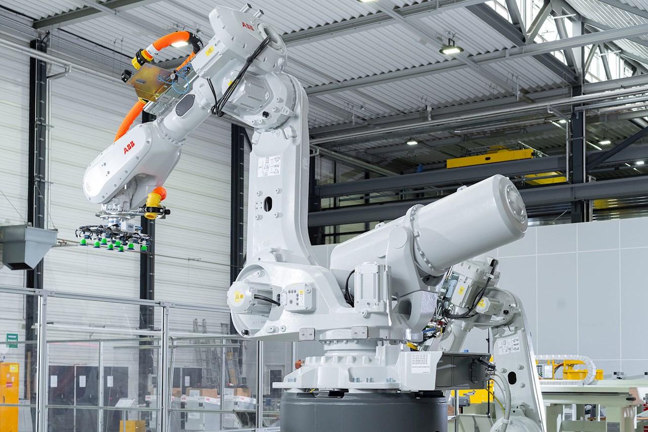 ABB's IRB 6750s Space-optimized shelf robot.