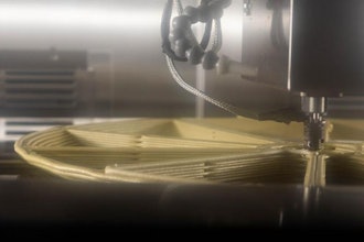 A view inside a JuggerBot 3D printer at MDF, where ORNL and JuggerBot 3D are advancing large-format additive manufacturing technologies for next-generation production workflows.