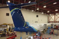 Aircraft maintenance being conducted at Tronosjet Manufacturing.