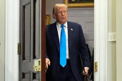 President Trump arrives in the Roosevelt Room at the White House, July 30, 2025.